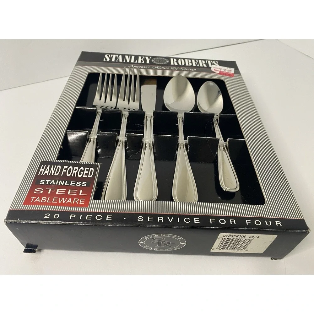Stanley Roberts Rogers Ridgewood Stainless Steel Service 4 20 Piece Flatware Set